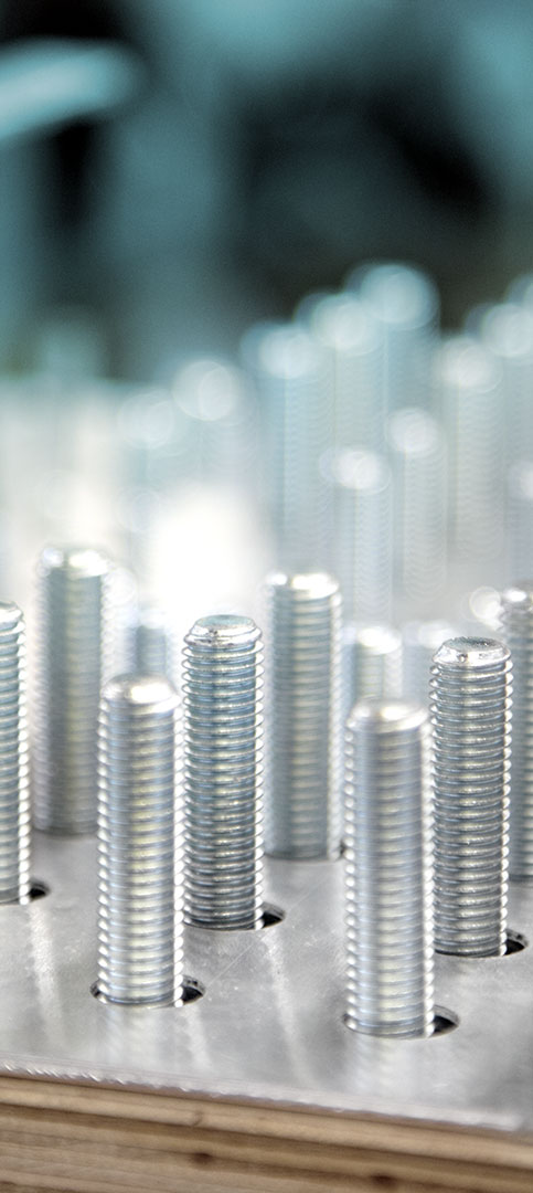 Multiple bolts mounted in a manufacturing device