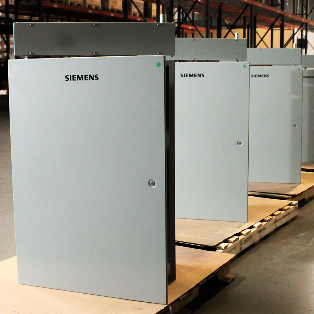 Close-up of industrial connector with cables and housing